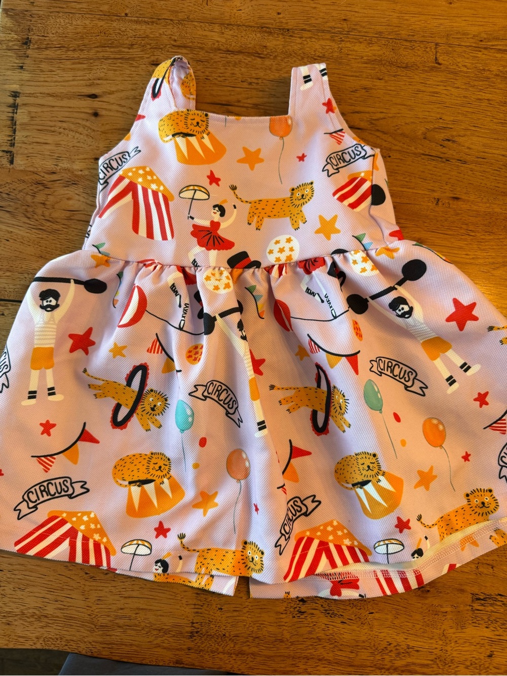 Girls' Circus Print Pink Dress